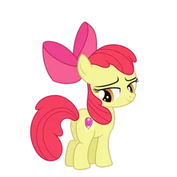 Size: 1024x1019 | Tagged: safe, artist:mirrorcrescent, derpibooru import, apple bloom, earth pony, pony, adorabloom, apple bloom's bow, atg 2018, bloom butt, bow, butt, cute, female, filly, hair, hair bow, looking at you, newbie artist training grounds, plot, simple background, solo, transparent background