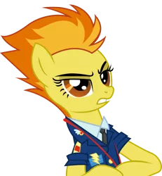 Size: 2766x3000 | Tagged: safe, artist:candy-muffin, derpibooru import, spitfire, pegasus, pony, wonderbolts academy, clothes, female, simple background, solo, spitfire's eyebrows, transparent background, uniform, vector