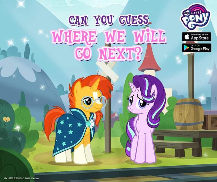 Size: 940x788 | Tagged: safe, derpibooru import, official, starlight glimmer, sunburst, pony, unicorn, the parent map, duo, female, gameloft, male, sire's hollow