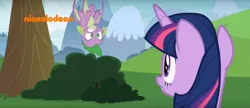 Size: 1749x757 | Tagged: alicorn, crash, derpibooru import, dragon, falling, father knows beast, safe, screencap, spike, twilight sparkle, twilight sparkle (alicorn), winged spike, wings