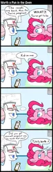 Size: 1324x4300 | Tagged: safe, artist:mrbastoff, derpibooru import, derpy hooves, nurse redheart, pinkie pie, pegasus, pony, comic, dialogue, female, food, haycartes' method, hilarious in hindsight, looking at each other, mare, muffin, open mouth, pregnant, pun, slice of life, when you see it, worth it