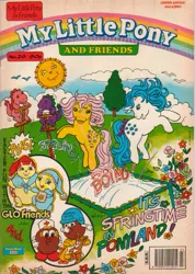 Size: 625x877 | Tagged: comic, comic:my little pony and friends (g1), derpibooru import, g1, glo friends, majestic as fuck, majesty, official comic, pogo stick, posey, potato head kids, safe, spike (g1), springtime, sun, trampoline, wheeeee