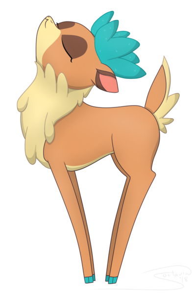 Size: 1280x1920 | Tagged: safe, artist:soctavia, derpibooru import, velvet reindeer, deer, reindeer, them's fightin' herds, chest fluff, cloven hooves, community related, eyes closed, simple background, solo, transparent background