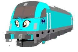 Size: 1080x720 | Tagged: artist:dwayneflyer, artist:track&song, db br 182, derpibooru import, face, horn, locomotive, oc, oc:trackthesia, requested art, safe, siemens es64u2, simple background, train, transparent background, twitterponies, unofficial characters only