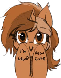 Size: 497x634 | Tagged: safe, artist:freefraq, derpibooru import, oc, oc:sign, unofficial characters only, pony, unicorn, body writing, bust, c:, colored sketch, don't dead open inside, female, freckles, hooves on cheeks, hooves on face, looking at you, mute, simple background, smiling, solo, transparent background