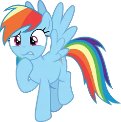 Size: 6000x6043 | Tagged: safe, artist:yetioner, derpibooru import, rainbow dash, pegasus, pony, the washouts (episode), .svg available, absurd resolution, female, flying, mare, raised hoof, simple background, solo, thinking, transparent background, vector