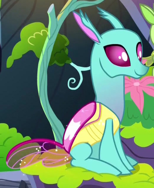 Size: 522x636 | Tagged: changedling, changeling, cropped, derpibooru import, safe, screencap, sitting, smiling, solo, spiracle, the hearth's warming club