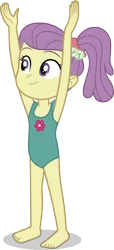 Size: 5000x10919 | Tagged: safe, artist:luckreza8, derpibooru import, lily pad (equestria girls), equestria girls, equestria girls series, friendship math, absurd resolution, barefoot, clothes, feet, one-piece swimsuit, simple background, solo, swimsuit, transparent background, vector