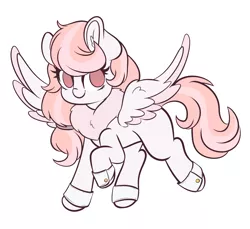 Size: 4622x4235 | Tagged: safe, artist:wickedsilly, derpibooru import, oc, oc:feather belle, pegasus, pony, absurd resolution, chest fluff, colored wings, cuffs (clothes), female, fluffy, looking at you, mare, simple background, solo, spread wings, white background, wings