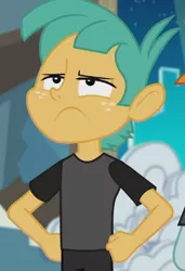 Size: 307x448 | Tagged: safe, derpibooru import, screencap, snails, snips, all the world's off stage, equestria girls, equestria girls series, cropped, male, snails is not amused, unamused