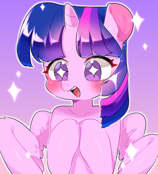 Size: 800x880 | Tagged: safe, artist:kkotnim, derpibooru import, twilight sparkle, twilight sparkle (alicorn), alicorn, pony, blushing, cute, female, mare, open mouth, simple background, solo