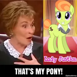 Size: 1200x1201 | Tagged: derpibooru import, gameloft, judge judy, lady justice, meme, safe, swift justice, that's my pony, that's my x