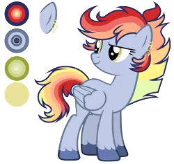 Size: 1770x1680 | Tagged: safe, artist:diamond-chiva, derpibooru import, oc, oc:sunset swirls, pegasus, pony, female, mare, offspring, parent:rainbow dash, parent:soarin', parents:soarindash, reference sheet, simple background, solo, transparent background