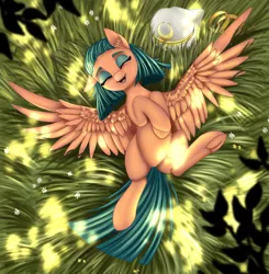 Size: 1500x1528 | Tagged: safe, artist:pony-way, derpibooru import, somnambula, pegasus, pony, cute, dappled sunlight, eyes closed, eyeshadow, female, frog (hoof), grass, image, lying down, makeup, mare, on back, overhead view, png, pony-way is trying to kill us, solo, somnambetes, spread wings, sweet dreams fuel, underhoof, weapons-grade cute, wings