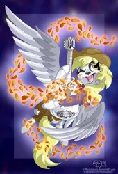 Size: 1764x2600 | Tagged: safe, artist:missydakota, derpibooru import, derpy hooves, pegasus, pony, acoustic guitar, clothes, coco (disney movie), female, guitar, mare, musical instrument, solo