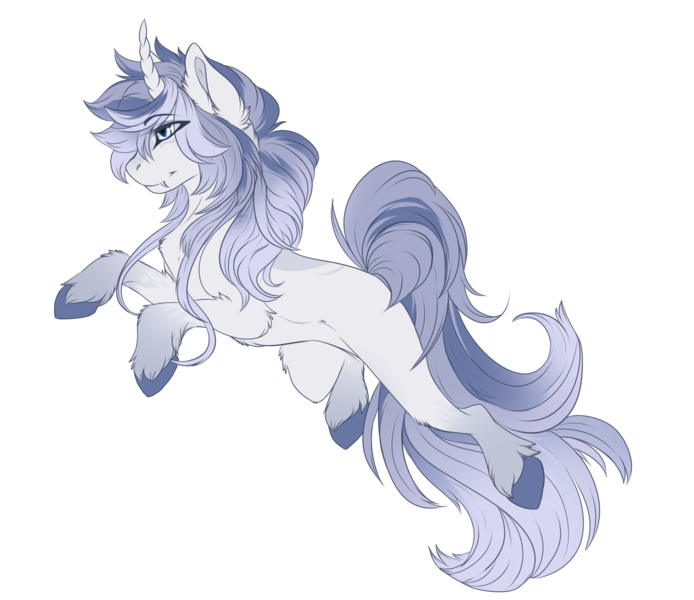 Size: 1614x1395 | Tagged: safe, artist:requiem♥, derpibooru import, oc, oc:ezekiel, unofficial characters only, pony, unicorn, blue eyes, blue mane, chest fluff, ear fluff, fluffy, hooves, long mane, long tail, male, simple background, transparent background, white fur