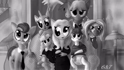 Size: 1000x563 | Tagged: alternate hairstyle, artist:sixes&sevens, big macintosh, derpibooru import, derpy hooves, dinky hooves, doctor whooves, facial hair, fester addams, gomez addams, grandmama, lurch, lyra heartstrings, morticia addams, moustache, nightmare night, noose, pipsqueak, pugsley addams, semi-grimdark, spike, teddy bear, the addams family, thing, time turner, wednesday addams, zecora