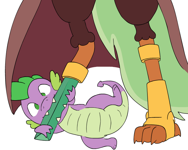 Size: 722x578 | Tagged: amputee, artist:bur', artist:plofficer, captain celaeno, crystal pegleg, derpibooru import, dragons doing dragon things, my little pony: the movie, nom, peg leg, prosthetic leg, prosthetic limb, prosthetics, safe, spike