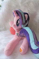 Size: 3648x5472 | Tagged: safe, artist:kazzysart, derpibooru import, starlight glimmer, pony, unicorn, beanie (plushie), female, irl, mare, photo, plushie, prone, solo, underhoof