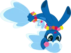 Size: 5000x3787 | Tagged: artist:pilot231, derpibooru import, female, flower on ear, highlights, lei, mare, movie accurate, oc, oc:sea foam ep, safe, seapony (g4), simple background, solo, swimming, swimming loop, transparent background, upside down, vector