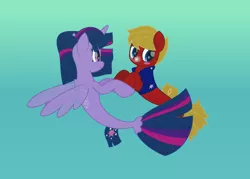 Size: 5000x3589 | Tagged: safe, derpibooru import, twilight sparkle, twilight sparkle (alicorn), oc, oc:max mustang, alicorn, seapony (g4), blushing, canon x oc, clothes, cute, holding hooves, maxlight (shipping), swimming, underwater, vest