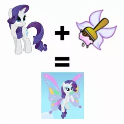 Size: 2289x2289 | Tagged: artist:the smiling pony, crossover, derpibooru import, faerie, funny, glimmer wings, neopets, paintbrush, rarity, safe, sonic rainboom (episode), wings