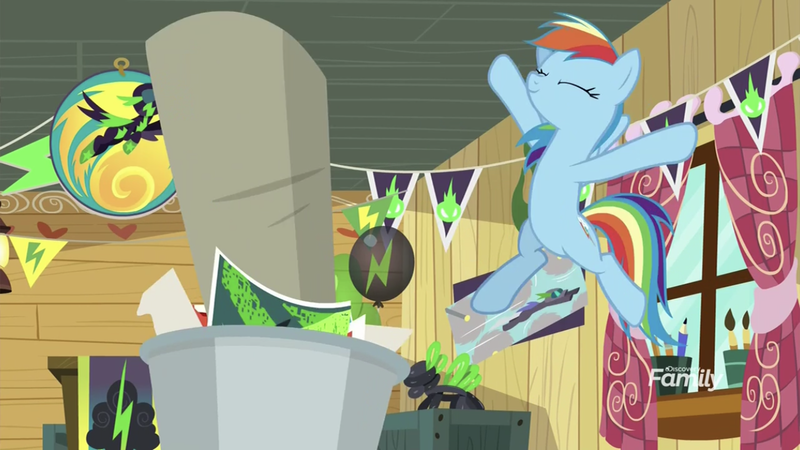 Size: 1334x750 | Tagged: safe, derpibooru import, screencap, rainbow dash, pegasus, pony, the washouts (episode), cheering, cute, dashabetes, eyes closed, female, mare, smiling