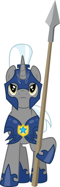 Size: 2882x8993 | Tagged: safe, artist:inuhoshi-to-darkpen, derpibooru import, pony, unicorn, it's about time, armor, helmet, hoof shoes, looking at you, male, night guard, resource, royal guard, royal guard armor, simple background, solo, spear, stallion, transparent background, unicorn royal guard, vector, weapon