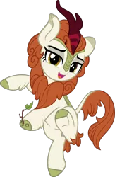 Size: 5229x8014 | Tagged: absurd resolution, artist:jhayarr23, autumn blaze, autumn blaze's puppet, awwtumn blaze, bipedal, cloven hooves, cute, derpibooru import, female, kirin, on one hoof, safe, simple background, solo, sounds of silence, stick, transparent background, underhoof, vector