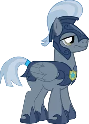 Size: 537x745 | Tagged: safe, artist:a01421, derpibooru import, pegasus, pony, it's about time, armor, helmet, hoof shoes, male, night guard, simple background, solo, stallion, transparent background, vector