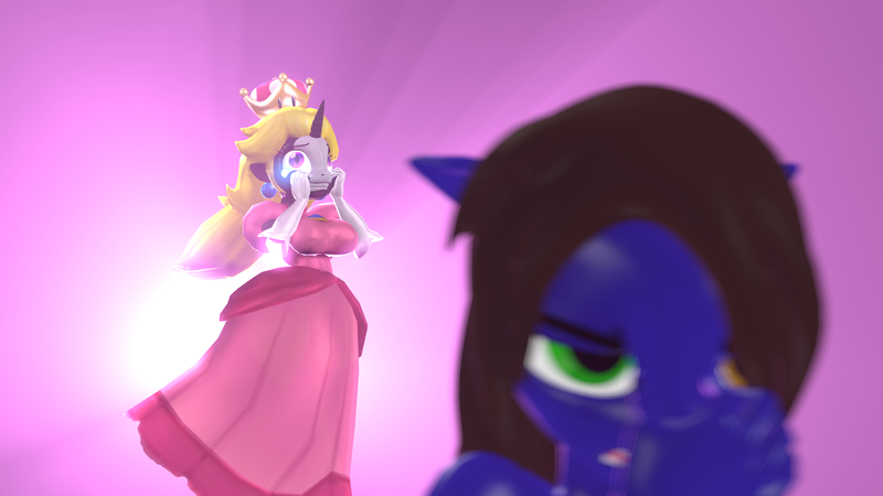 Size: 1920x1080 | Tagged: 3d, annoyed, anthro, anthro oc, artist:hatter's lye, breasts, crying, derpibooru import, female, females only, heterochromia, meme, nudity, oc, oc:s.leech, oc:tekky, princess peach, smiling, source filmmaker, suggestive, super crown, super mario bros., tears of joy, unofficial characters only