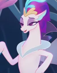 Size: 327x416 | Tagged: cropped, derpibooru import, female, lidded eyes, my little pony: the movie, proud, queen novo, raised eyebrow, safe, screencap, seapony (g4), solo, underwater