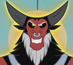 Size: 437x394 | Tagged: aura, bust, centaur, close-up, cropped, derpibooru import, evil grin, grin, lord tirek, magic, magic aura, male, nose piercing, nose ring, piercing, safe, screencap, smiling, solo, twilight's kingdom