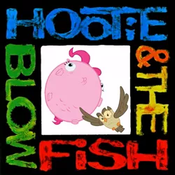 Size: 500x500 | Tagged: album cover, artist:cooltomorrowkid, artist:tollaner, balloonie pie, derpibooru import, hootie & the blowfish, owlowiscious, pinkie pie, pun, safe