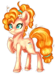 Size: 1644x2159 | Tagged: safe, artist:ilynalta, derpibooru import, pear butter, earth pony, pony, the perfect pear, applejack's mom, female, simple background, solo, speedpaint available, transparent background