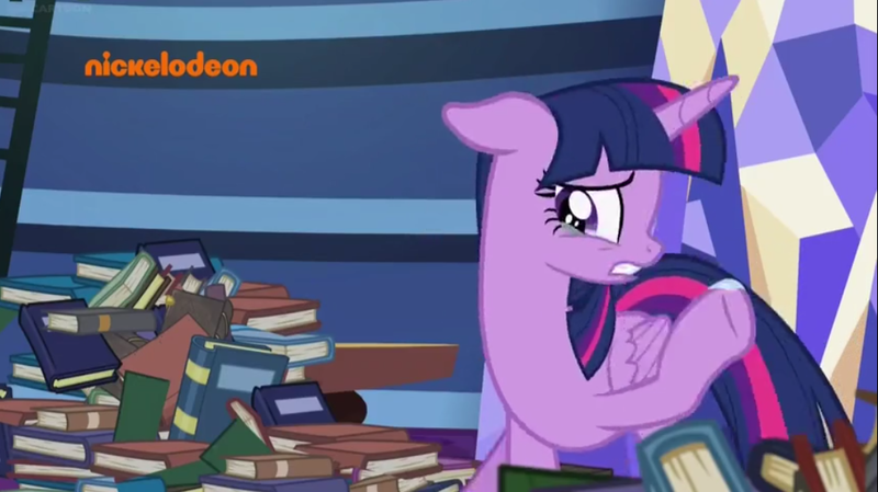 2015256 - alicorn, book, bookshelf, crying, derpibooru import, father knows  beast, nickelodeon, sad, safe, screencap, shelf, solo, tears of pain,  twilight's castle, twilight sparkle, twilight sparkle (alicorn) - Twibooru