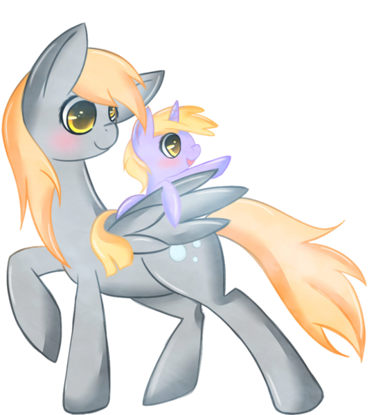 Size: 800x889 | Tagged: safe, artist:csc-x, derpibooru import, derpy hooves, dinky hooves, pegasus, pony, equestria's best mother, female, mare