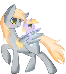 Size: 800x889 | Tagged: safe, artist:csc-x, derpibooru import, derpy hooves, dinky hooves, pegasus, pony, equestria's best mother, female, mare