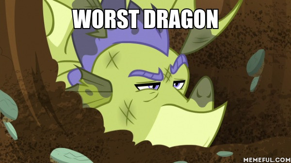 Size: 600x337 | Tagged: caption, derpibooru import, dirt, dragon, edit, edited screencap, father knows beast, image macro, meme, memeful.com, mud, op is right, safe, screencap, sludge (dragon), text