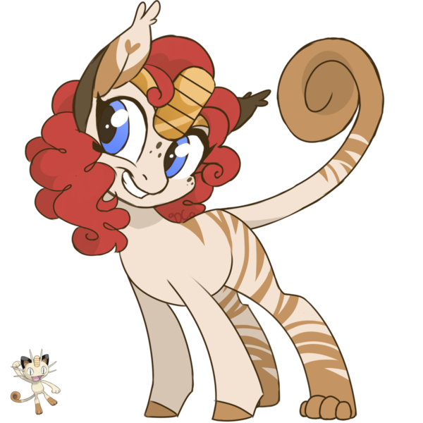 Size: 1024x1024 | Tagged: safe, artist:drunkencoffee, derpibooru import, ponified, meowth, pony, base used, female, mare, pokémon, simple background, solo, transparent background