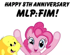 Size: 1500x1125 | Tagged: safe, derpibooru import, pinkie pie, oc, oc:zynyz, earth pony, pony, cute, diapinkes, happy birthday mlp:fim, kacheek, mlp fim's eighth anniversary, neopets, non-pony oc