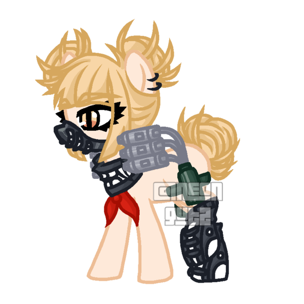 Size: 821x821 | Tagged: safe, artist:neongutz, derpibooru import, ponified, pony, himiko toga, himiko toga's outfit, my hero academia, quirked pony, simple background, solo, transparent background