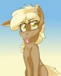 Size: 1000x1247 | Tagged: safe, artist:sintakhra, derpibooru import, mjölna, earth pony, pony, ask sandy pony, female, mare, solo, tongue out