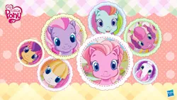 Size: 1280x720 | Tagged: safe, derpibooru import, edit, edited screencap, screencap, cheerilee (g3), pinkie pie (g3), rainbow dash (g3), scootaloo (g3), starsong, sweetie belle (g3), toola roola, cocotama, pony, core seven, g3.5, logo