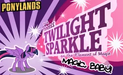 Size: 3000x1847 | Tagged: safe, artist:mrkat7214, derpibooru import, twilight sparkle, twilight sparkle (alicorn), alicorn, pony, borderlands, magic, poster, solo