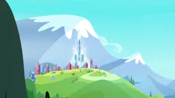 Size: 1440x809 | Tagged: crystal, crystal castle, crystal empire, crystal mountains, derpibooru import, equestria games (episode), mountain, no pony, safe, scenery, screencap