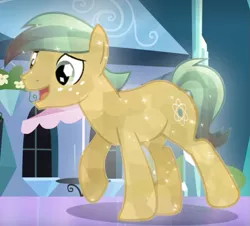 Size: 701x634 | Tagged: safe, derpibooru import, screencap, atomic crystal, beta particle, neighls bohr, crystal pony, pony, equestria games (episode), background pony, cropped, male, open mouth, solo, stallion, walking