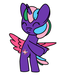 Size: 1200x1200 | Tagged: alicorn, alicorn oc, animated, animation test, artist:artistathefilly, bipedal, dancing, derpibooru import, female, filly, flossing (dance), horn, oc, safe, simple background, solo, unofficial characters only, white background, wings