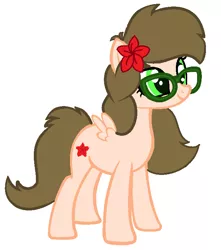 Size: 647x733 | Tagged: safe, artist:piñita, derpibooru import, oc, oc:dulce, unofficial characters only, pegasus, pony, female, flower, flower in hair, glasses, simple background, solo, vector, white background