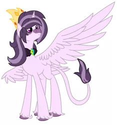 Size: 956x1020 | Tagged: alicorn, alicorn oc, artist:piñita, crown, derpibooru import, female, horn, jewelry, oc, raba-pony, regalia, safe, simple background, solo, unofficial characters only, unshorn fetlocks, vector, white background, wings